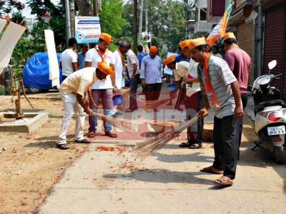 BJP conducts Swachh Bharat Abhiyan BJP conducts Swachh Bharat Abhiyan